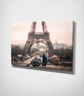 Paris - Eiffel Tower Canvas - 120 x 80 cm - Steden - Schilderij - Canvas - Slaapkamer - Wanddecoratie  - Slaapkamer - Foto op canvas