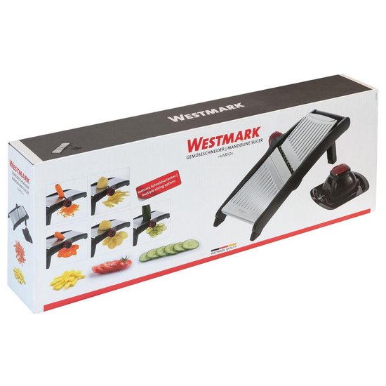 Westmark Mandoline-snijder met verschillende snijmogelijkheden, roestvrijstalen messen, Vario, zwart/zilver, 11292260
