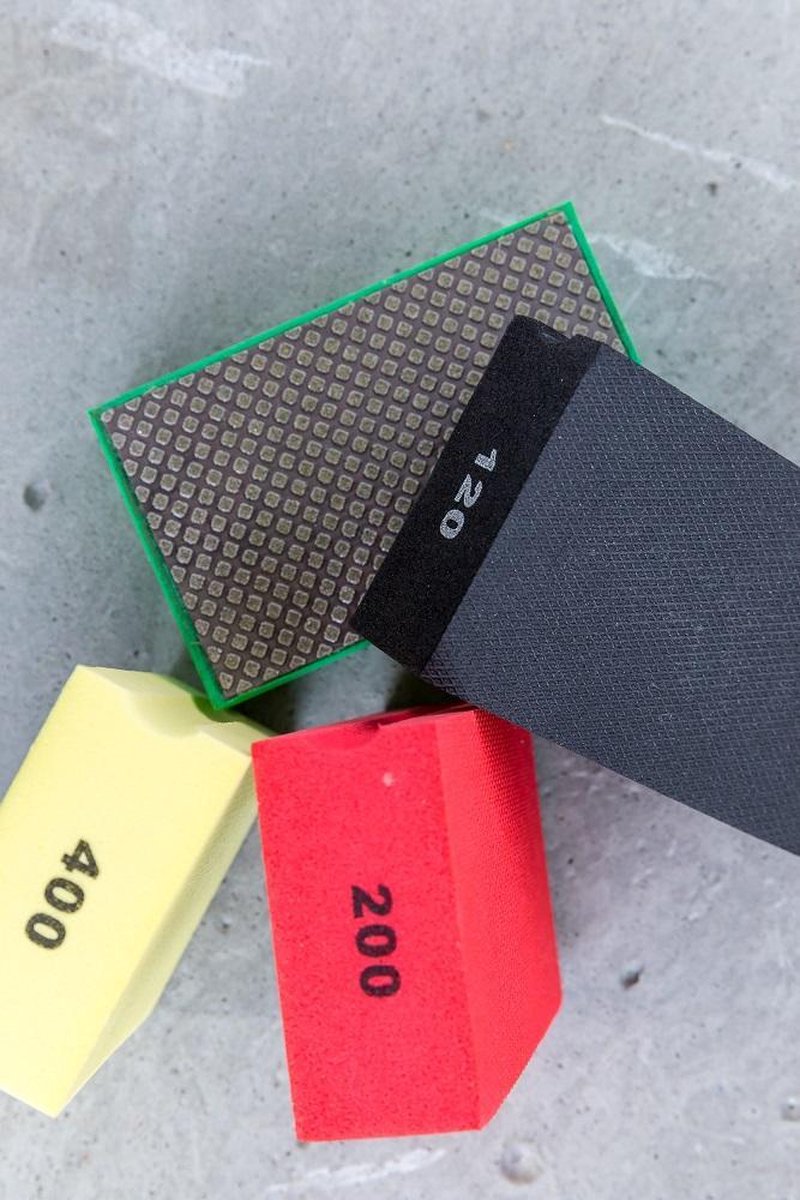 HDH diamant schuursponzenset | 4 schuursponzen voor het polijsten van o.a. beton