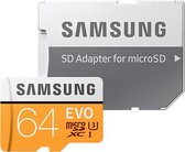 Samsung Evo Micro SD kaart 64GB - met adapter