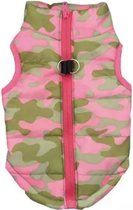 Body warmer voor honden - Honden bodywarmer - Maat S - Leger print roze