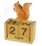 Eeuwigdurende kalender hout eekhoorn vorm thema dieren cadeaus