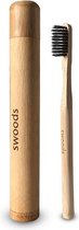 Swoods - Bamboe tandenborstel (blanco) (soft) en houder | Bamboo tandenborstel | Houtskool geïmpregneerd | 100% BPA-vrij