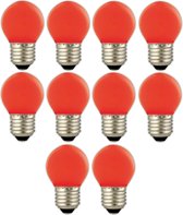 10 stuks - Calex LED kogellamp Gekleurd E27 1W Rood