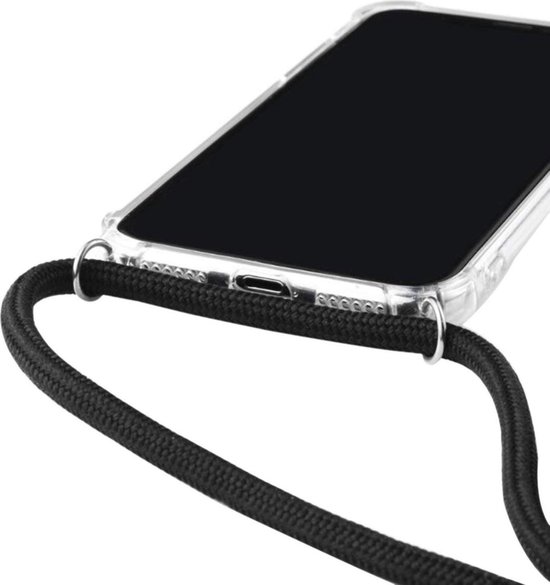 Bouwen op de jouwe nauwkeurig iPhone XR Telefoonhoesje met koord - Kettinghoesje - Anti Shock -  Transparant TPU -... | bol.com