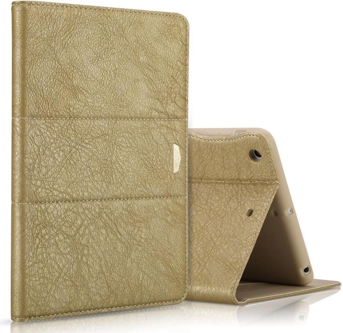 iPad Mini / Mini 2 / Mini 3 XUNDD® Eagle Series Lychee Pattern Slim Fit boek case cover hoesje met stand Goud