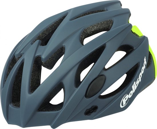 Polisport helm Twig mat grijs/ fluo geel M 55-58cm easy-lock