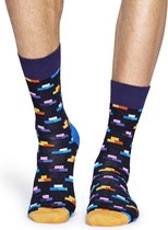 Happy Socks Brick Sokken - Zwart/Paars - Maat 36-40