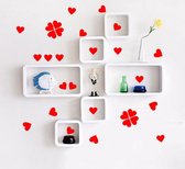 rode hartjes- hart- muursticker hart- muurstickers- liefde- valentijns hartjes- hartjes- 4,5 x 5 cm- 132 stuks