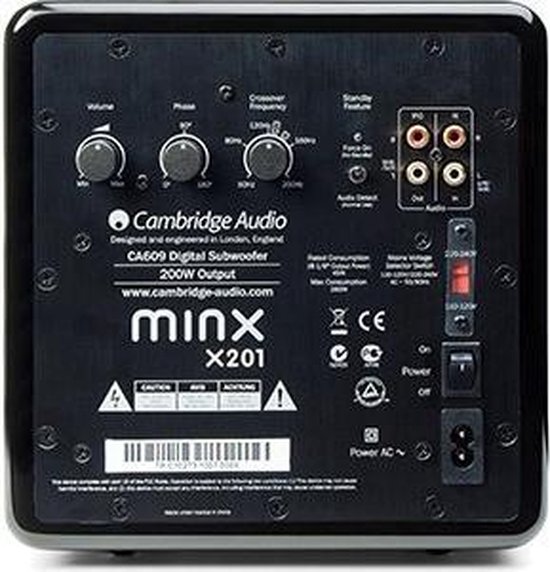 Cambridge Audio Minx X201 Active subwoofer 200W Zwart