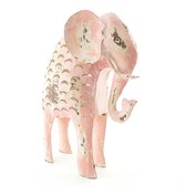 Olifant roze van gerecycled metaal