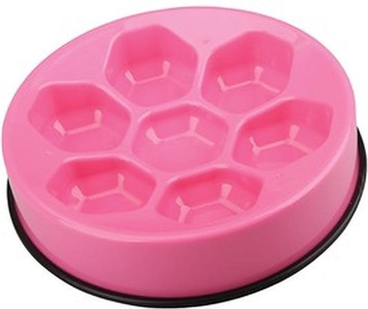 M-pets Voerbak Slow Feeder Cavity roze 25x25x5,8