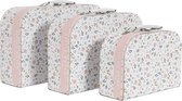 Little Dutch Kofferset Van 3 Stuks - Bloemetjes - Roze/Wit
