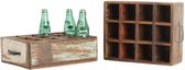 Raw Materials  Scrapwood Cola krat – 12 vakken – Gerecycled hout - Opbergdoos met vakjes