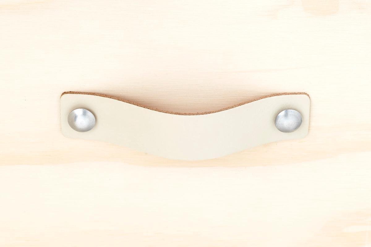 Leren Handgreep Creme L 15 x 3 cm