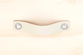 Leren Handgreep Creme L 15 x 3 cm SET van 6 STUKS