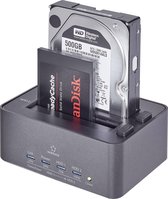 Renkforce rf-docking-08 USB 3.2 Gen 1 (USB 3.0) SATA 2 poorten Harde schijf-dockingstation Met clone-functie, Met wis-functie