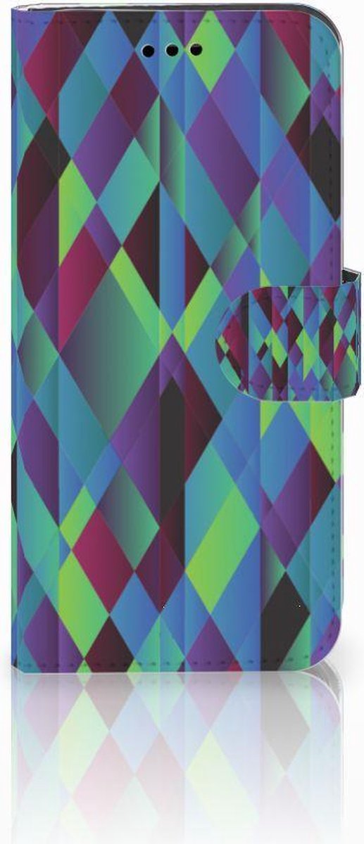 Huawei P10 Lite Book Case Abstract Green Blue