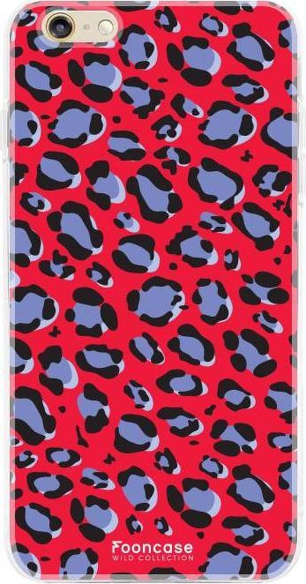 iPhone 6 Plus hoesje TPU Soft Case - Back Cover - Luipaard / Leopard print / Rood