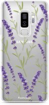 FOONCASE Coque souple en TPU Samsung Galaxy S9 Plus - Coque arrière - Fleur violette / Fleurs violettes