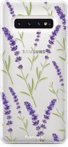 Samsung Galaxy S10 hoesje TPU Soft Case - Back Cover - Purple Flower / Paarse bloemen