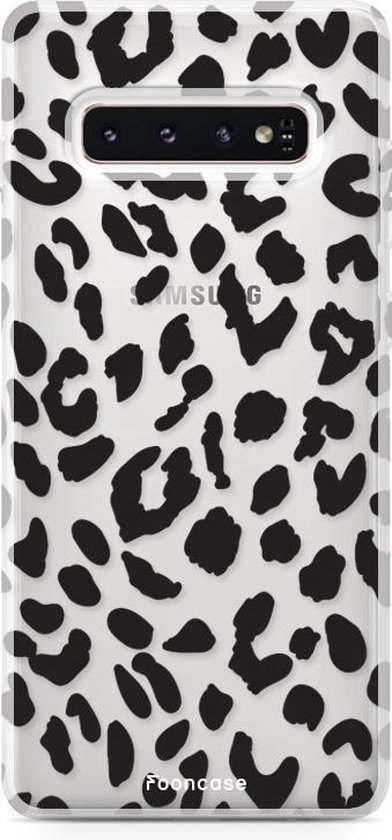 Fooncase Hoesje Geschikt voor Samsung Galaxy S10 - Shockproof Case - Back Cover / Soft Case - Luipaard / Leopard print