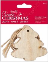 Houten labels (4  stuks) - Boom - Create Christmas