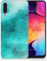 Back cover Geschikt voor Samsung A50 Siliconen Hoesje TPU Painting Blue
