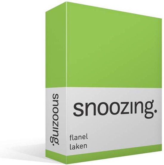 Snoozing - Flanel - Laken - Eenpersoons - 150x260 cm - Lime