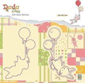 DDCS005 DADA Die with clear stamps set "balloon flight"