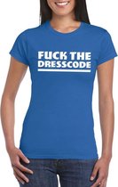 Fuck the dresscode dames shirt blauw - Dames feest t-shirts XXL