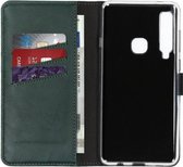 Selencia Echt Lederen Booktype Samsung Galaxy A9 (2018) hoesje - Groen
