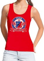 Rood Kort en Pittig team tanktop / mouwloos shirt / tanktop rood dames L