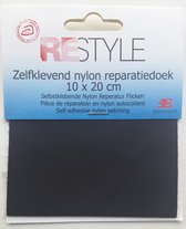 Zelfklevend nylon reparatiedoek Zwart 10 x 20 cm