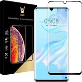 Screenprotector geschikt voor Huawei P30 Pro - Tempered Glass Gehard Glas - Full Screen Cover Volledig Beeld