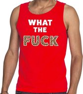What the Fuck tijgerprint tekst tanktop / mouwloos shirt rood XL