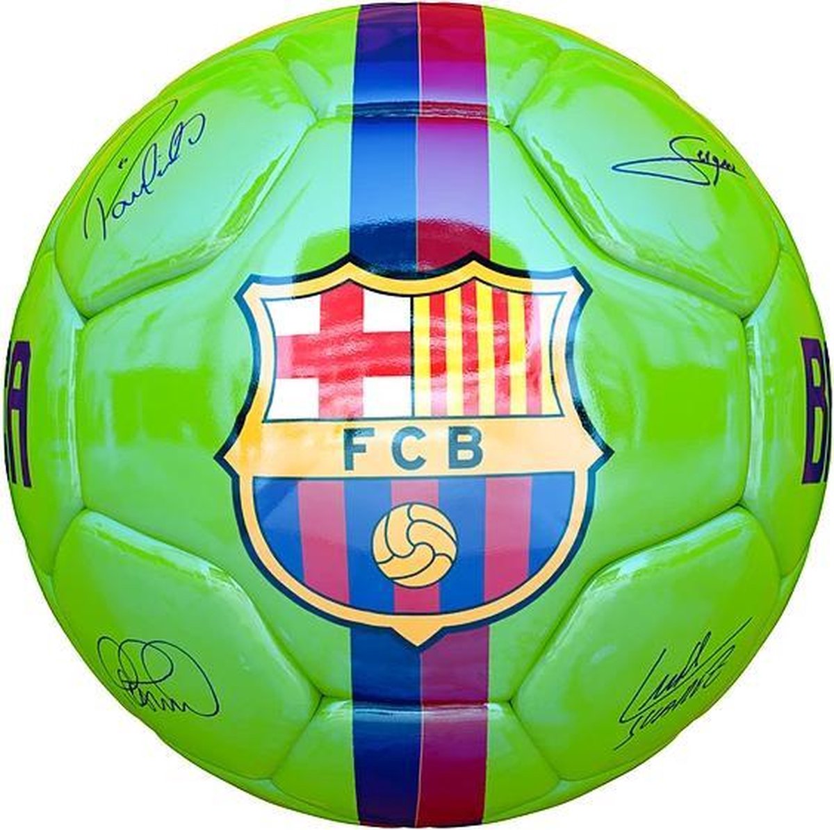 FC Barcelona Voetbal Handtekeningen - Maat 5 - Groen