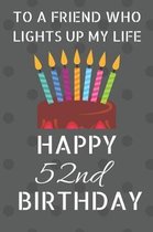 To a friend who lights up my life Happy 52nd Birthday