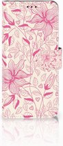 Geschikt voor Samsung Galaxy J6 2018 Uniek Bookcase Hoesje Pink Flowers
