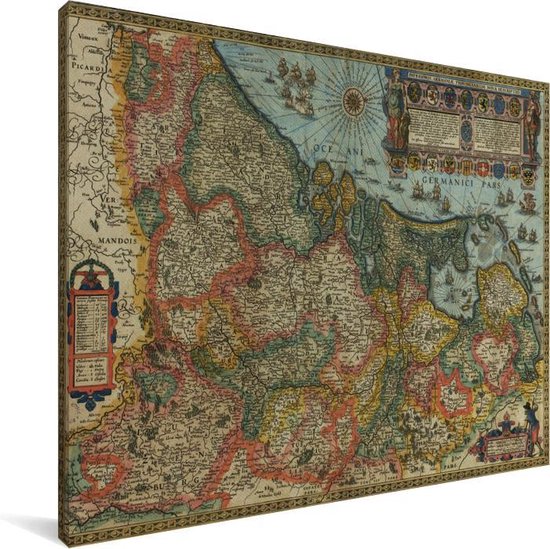 Onwijs bol.com | Historische landkaart van Nederland Canvas 80x60 cm KK-08