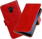 BestCases - Samsung Galaxy A8 Plus 2018 - A730F Pull-Up booktype hoesje rood