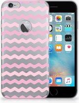 Geschikt voor iPhone 6 Plus | 6s Plus Uniek TPU Hoesje Waves Roze