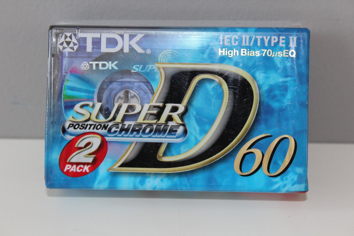 TDK Audio Cassette Bandje D60 muziek - 2 pack - TDK