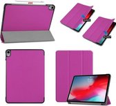 Smart Cover Book Case Hoes Geschikt Voor Apple iPad Pro 11 Inch 2018 Tri-Fold Multi-Stand Flip Sleeve - Paars