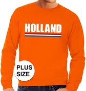 Oranje Holland grote maten sweatshirt heren - Oranje Koningsdag/ Holland supporter kleding XXXXL