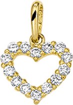 The Jewelry Collection Hanger Hart Zirkonia - Goud