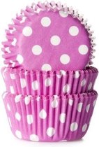 House of Marie Mini Cupcake Vormpjes - Baking Cups - Stip Roze - pk/60