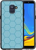 Hexagon Hard Case voor Samsung Galaxy A8 Plus 2018 Blauw