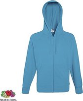 Fruit of the Loom hoodie vest met rits lichtgewicht Maat XL Kleur Azure Blue