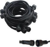 LEDmaxx prikkabel zwart met 20x E27 fitting 10 meter lengte IP44